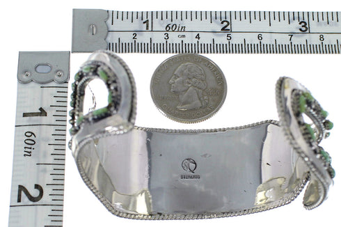 Turquoise Water Waves Sterling Silver Heavy Cuff Bracelet CX47709