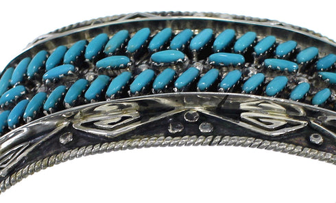Turquoise Water Waves Sterling Silver Well-Built Cuff Bracelet CX47634