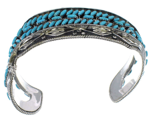 Turquoise Water Waves Sterling Silver Well-Built Cuff Bracelet CX47634