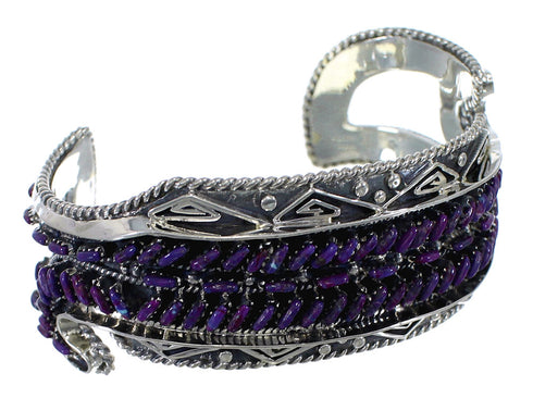 Magenta Turquoise Water Waves Silver Sturdy Cuff Bracelet CX47639