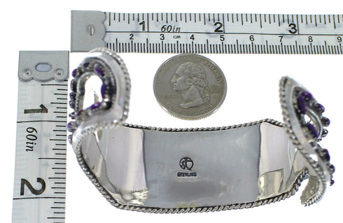 Magenta Turquoise Water Waves Silver Sturdy Cuff Bracelet CX47639