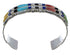 Multicolor Inlay Genuine Sterling Silver Sturdy Cuff Bracelet CX47669