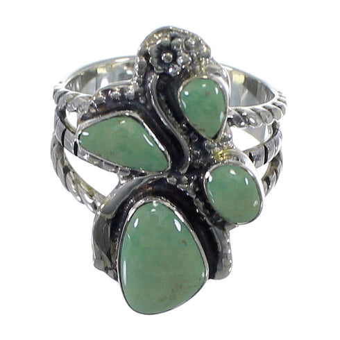 Turquoise Genuine Sterling Silver Southwestern Ring Size 8-3/4 CX49813