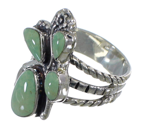 Turquoise Genuine Sterling Silver Southwestern Ring Size 8-3/4 CX49813
