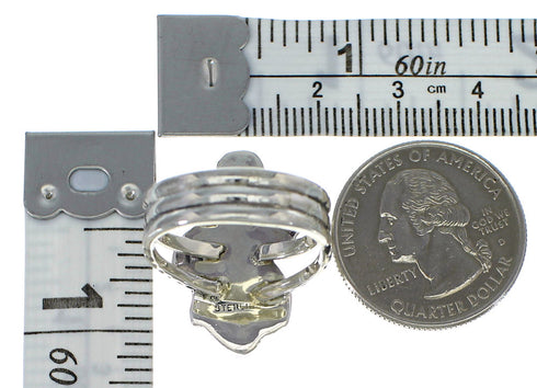 Southwestern Genuine Sterling Silver Turquoise Ring Size 5-3/4 CX49816