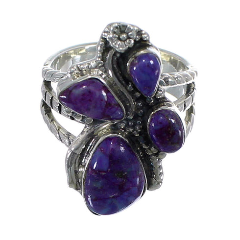 Sterling Silver Southwestern Magenta Turquoise Ring Size 6-3/4 CX49855