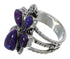 Sterling Silver Magenta Turquoise Southwest Ring Size 4-3/4 CX49846