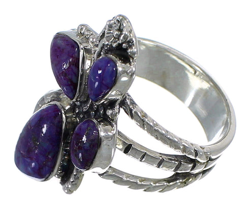 Southwest Sterling Silver Magenta Turquoise Ring Size 6 CX49852