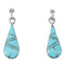Southwestern Turquoise Silver Tear Drop Earrings AX48412