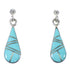 Southwestern Turquoise Silver Tear Drop Earrings AX48412