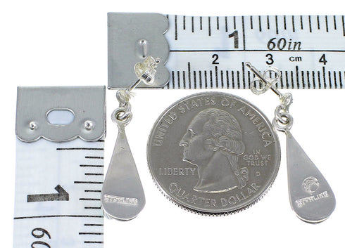 Southwestern Turquoise Silver Tear Drop Earrings AX48412