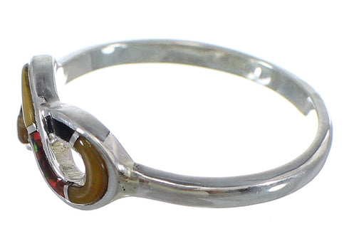 Multicolor Sterling Silver Infinity Southwest Ring Size 6-1/4 CX47583