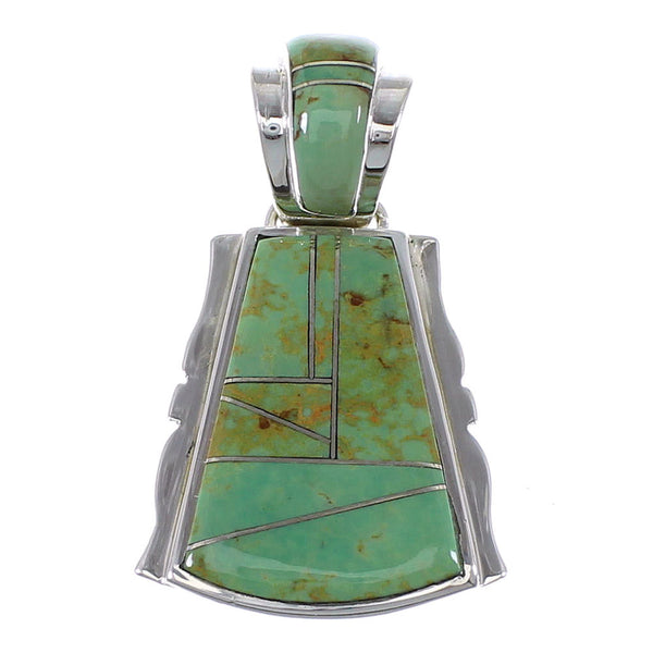 Southwest Authentic Sterling Silver Turquoise Slide Pendant AX47942