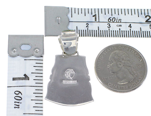 Southwest Authentic Sterling Silver Turquoise Slide Pendant AX47942