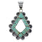 Authentic Sterling Silver And Turquoise Inlay Jewelry Pendant AX48100