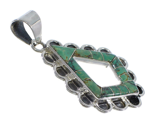 Sterling Silver And Turquoise Inlay Jewelry Pendant AX48103