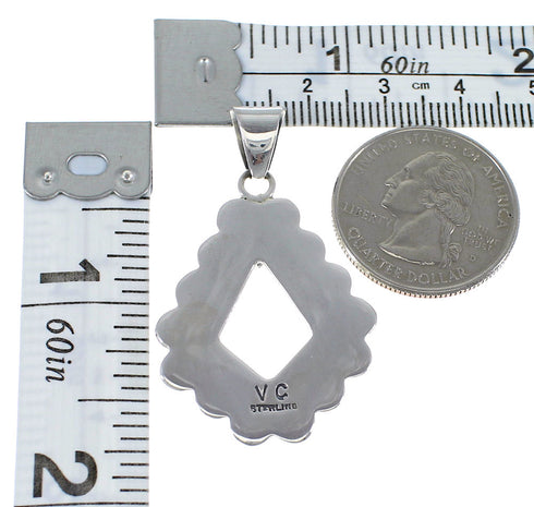 Sterling Silver And Turquoise Inlay Jewelry Pendant AX48103