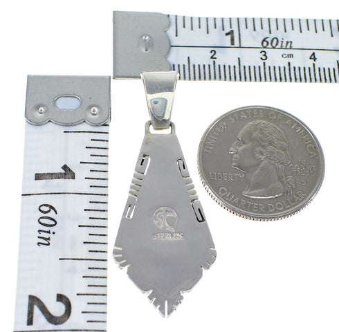 Southwestern Silver Turquoise Inlay Pendant AX48266