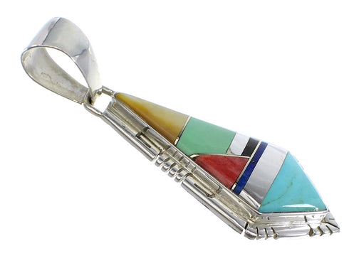 Authentic Sterling Silver Turquoise Multicolor Jewelry Pendant AX48271