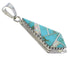 Southwestern Turquoise And Opal Inlay Silver Pendant AX48333
