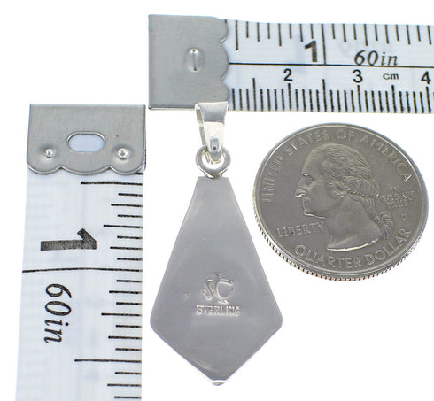 Southwestern Turquoise And Opal Inlay Silver Pendant AX48333