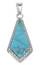 Authentic Sterling Silver And Turquoise Inlay Jewelry Pendant AX48357