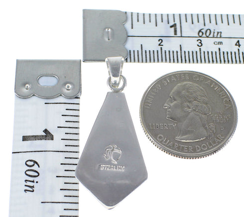 Authentic Sterling Silver And Turquoise Inlay Jewelry Pendant AX48357