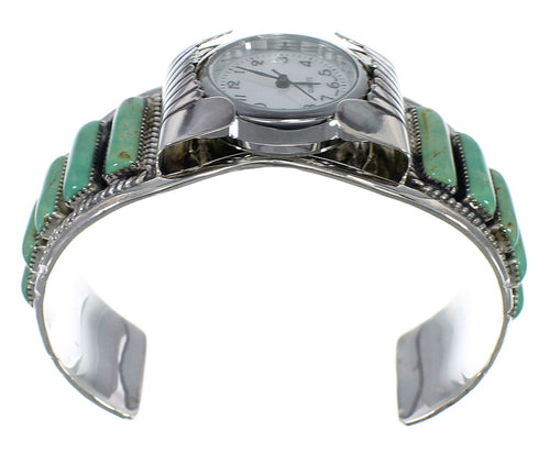 Turquoise Genuine Sterling Silver Southwest Cuff Watch CX47923
