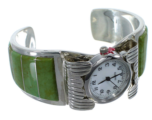 Southwest Turquoise Authentic Sterling Silver Cuff Watch CX48635