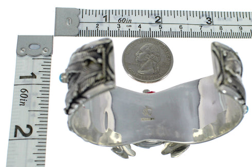 Turquoise Sterling Silver Southwest Eagle Cuff Watch CX48272