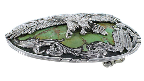 Turquoise Genuine Sterling Silver Eagle Belt Buckle EX48444