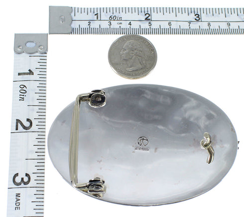 Turquoise Genuine Sterling Silver Eagle Belt Buckle EX48444