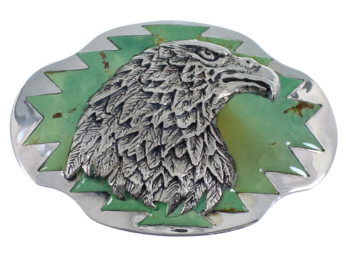 Turquoise Sterling Silver Southwest Eagle Belt Buckle EX48457