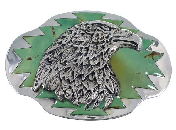 Turquoise Sterling Silver Southwest Eagle Belt Buckle EX48457