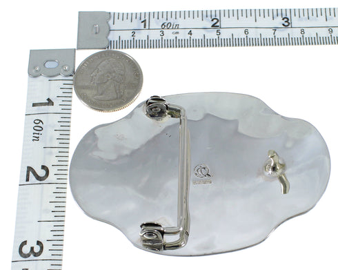 Turquoise Sterling Silver Southwest Eagle Belt Buckle EX48457