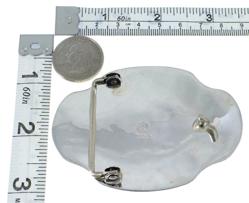 Genuine Sterling Silver Eagle Turquoise Belt Buckle EX48460