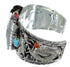 Turquoise And Coral Horse Sterling Silver Southwest Cuff Watch CX48668