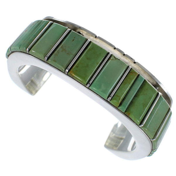 Genuine Sterling Silver Turquoise Cuff Bracelet Jewelry CX48927