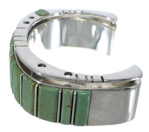 Genuine Sterling Silver Turquoise Cuff Bracelet Jewelry CX48927