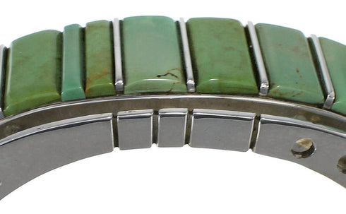 Genuine Sterling Silver Turquoise Cuff Bracelet Jewelry CX48927
