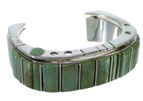 Authentic Sterling Silver Turquoise Cuff Bracelet Jewelry CX48928