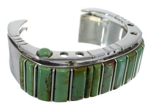 Southwest Turquoise Sterling Silver Cuff Bracelet Jewelry CX48932
