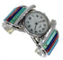 Southwest Multicolor Authentic Sterling Silver Cuff Watch CX48822