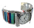 Southwest Multicolor Authentic Sterling Silver Cuff Watch CX48822