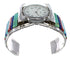 Southwest Multicolor Authentic Sterling Silver Cuff Watch CX48822