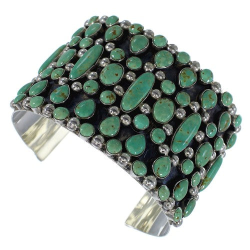 Turquoise Southwest Authentic Sterling Silver Sturdy Cuff Bracelet CX48996