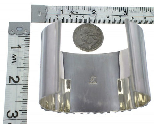 Turquoise Southwest Authentic Sterling Silver Sturdy Cuff Bracelet CX48996