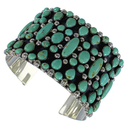 Authentic Sterling Silver Turquoise Southwest Cuff Bracelet CX49000
