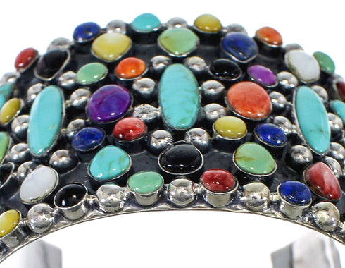 Multicolor Southwestern Genuine Sterling Silver Cuff Bracelet CX49050