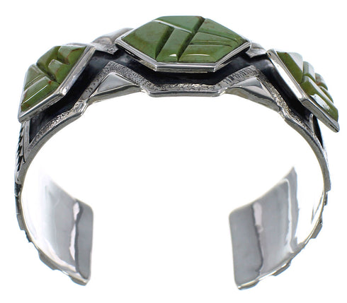Sterling Silver Turquoise Inlay Southwest Cuff Bracelet CX49132